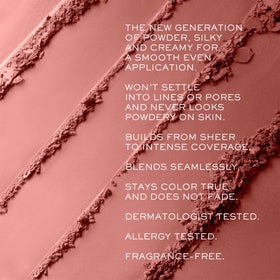 Lancôme powder texture swatch close-up revealing silky, ultra-fine finish for smooth blending