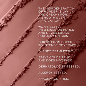 Lancôme close-up texture shot revealing ultra-fine silky powder for smooth application