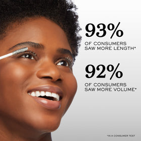 Lancôme wand pulled from tube highlighting applicator and effortless coating