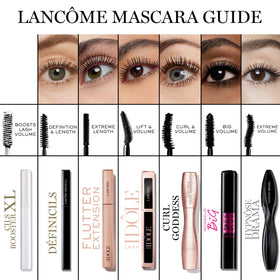 Lancôme lifestyle eye shot with curled, fanned lashes for long-lasting impact