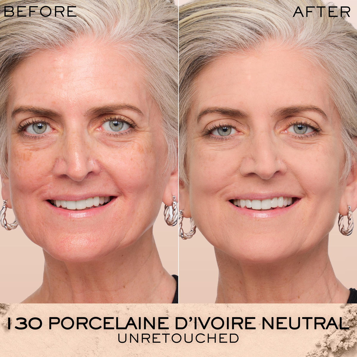 Lancôme compact opened with puff showing multitasking, ready-to-use benefit