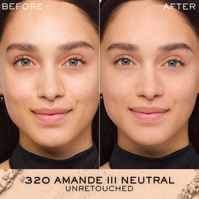 Lancôme creamy powder texture close-up highlighting blendable coverage benefit