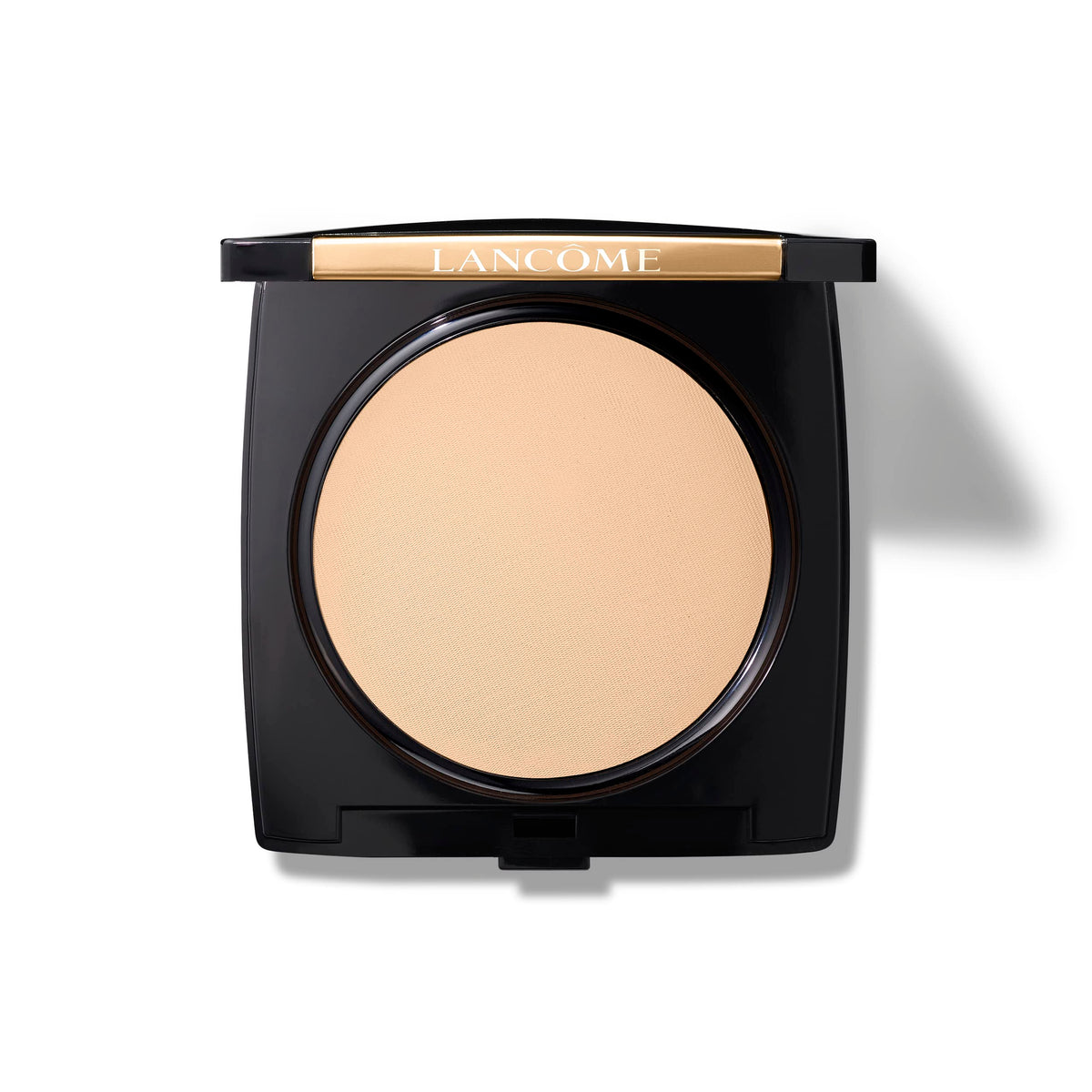 Lancôme compact front view showing sleek packaging and portable design benefit