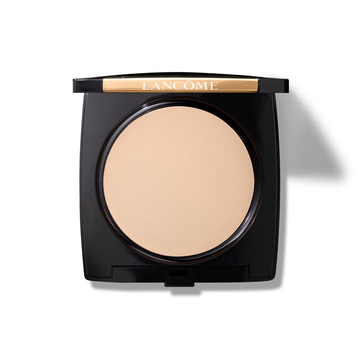 Lancôme compact front view showing sleek packaging and portability benefit