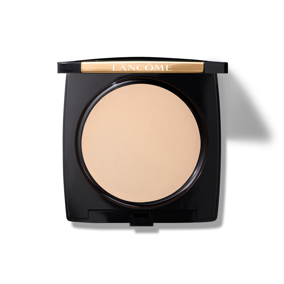 Lancôme compact front view showing sleek packaging and portability benefit