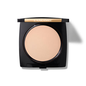 Lancôme compact front view showing elegant logo and compact design benefit portability