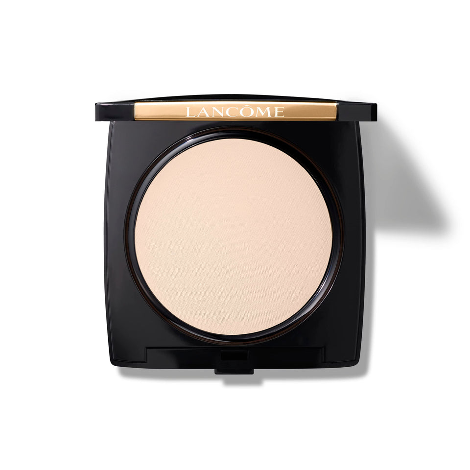 Lancôme Dual Finish front compact showing branding and sleek packaging for easy travel