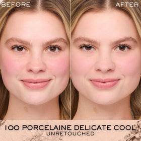 Lancôme close-up of powder texture showing smooth blendable finish benefit