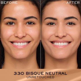 Lancôme pump dispensing foundation highlighting ease of use and precise dosing