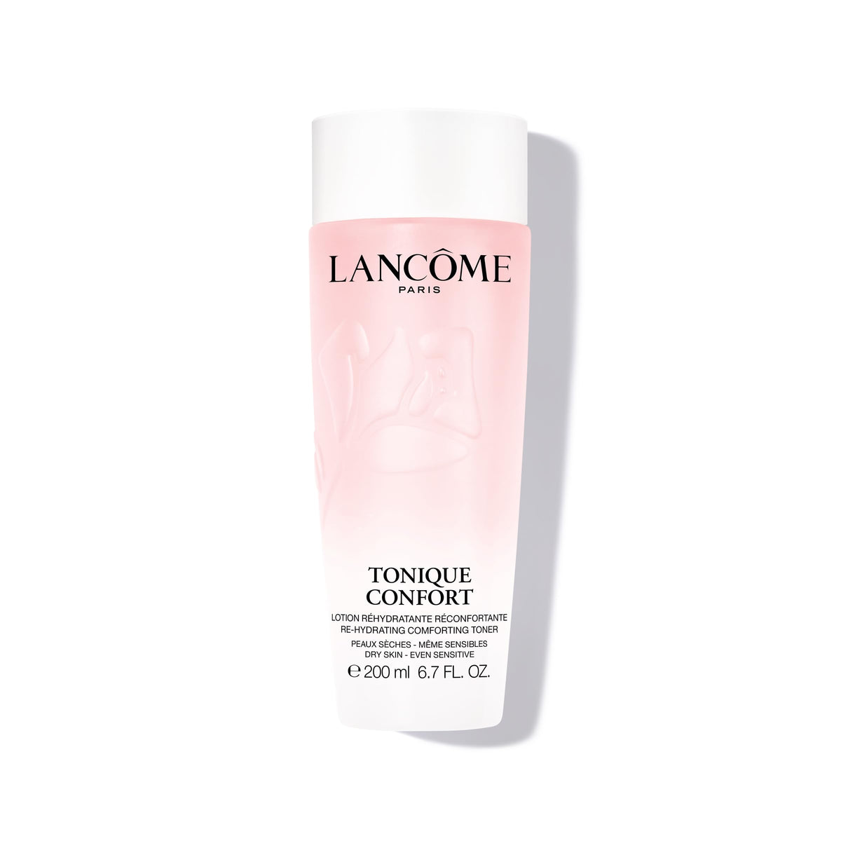 Lancôme front bottle view showing elegant packaging and product clarity benefit