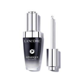 Lancôme Génifique front packaging showing sleek bottle and branding benefits