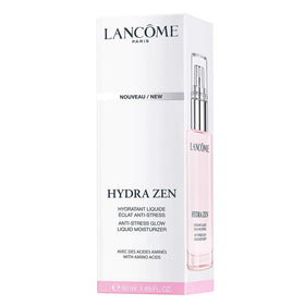 Lancôme moisturizer on bathroom vanity conveying daily routine hydration benefit