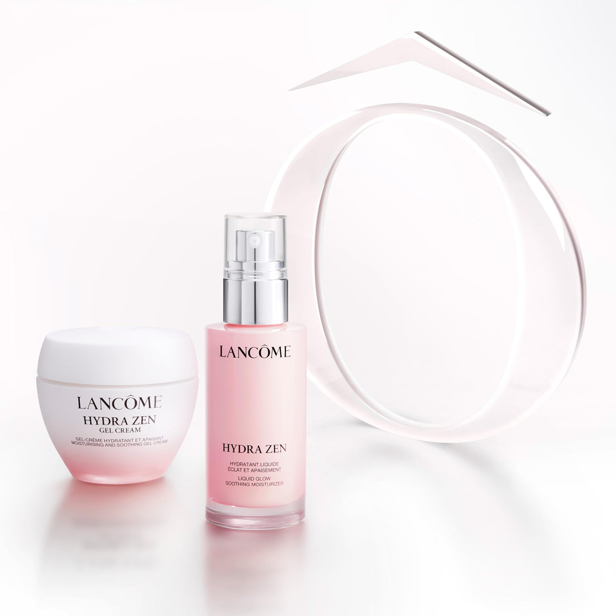 Lancôme product label close-up showing key ingredients and soothing barrier support benefit