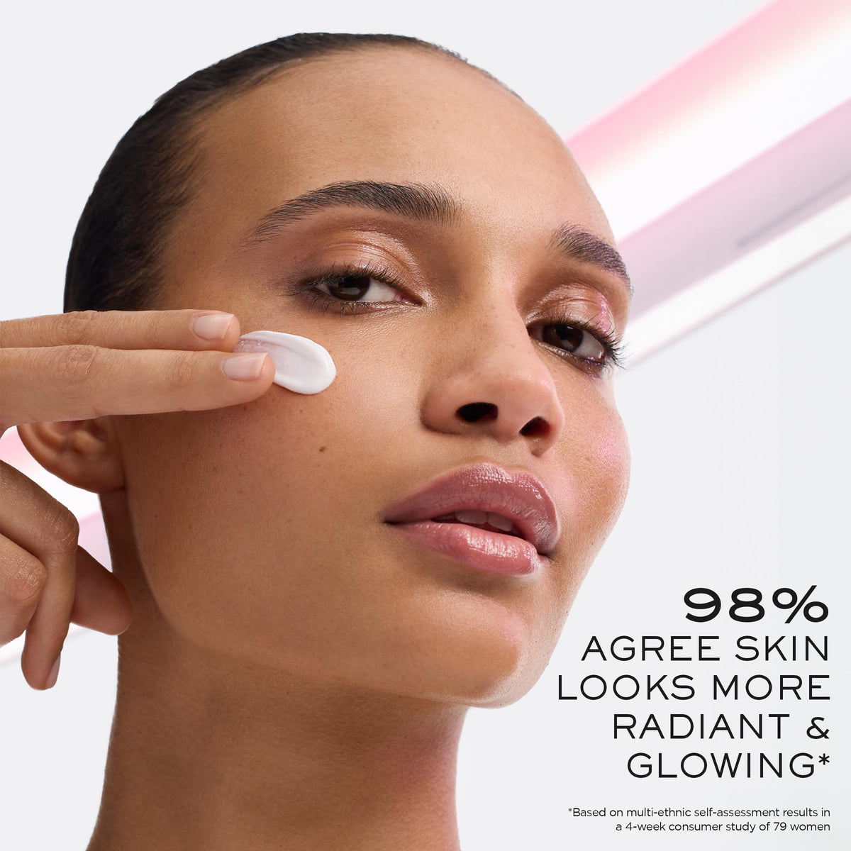 Lancôme cream texture close-up highlighting smooth, hydrating formula benefit