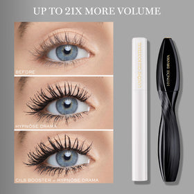 Lancôme lifestyle model with evening makeup showcasing long-wear drama