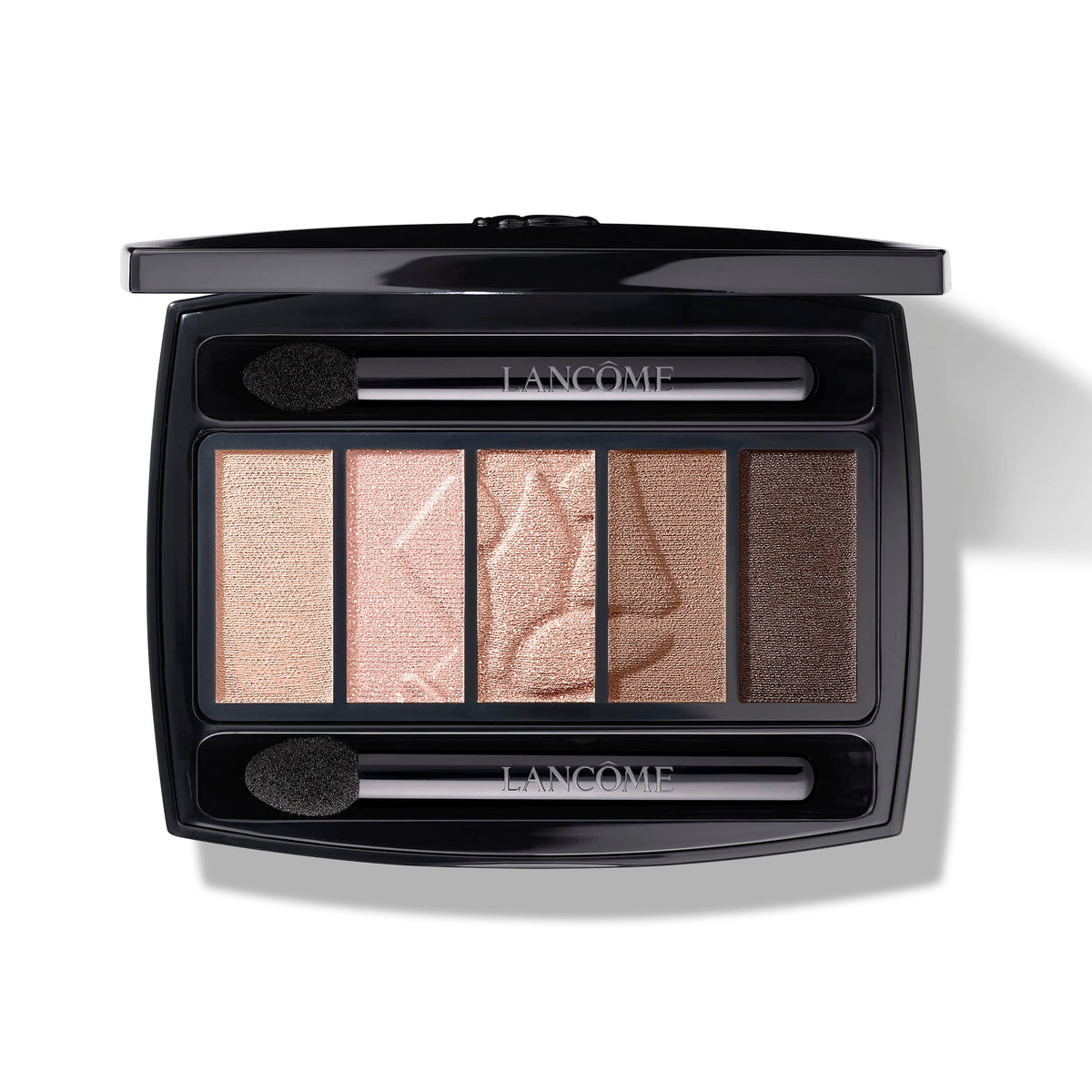 Lancôme Hypnôse palette front view showing five shades and compact design benefit
