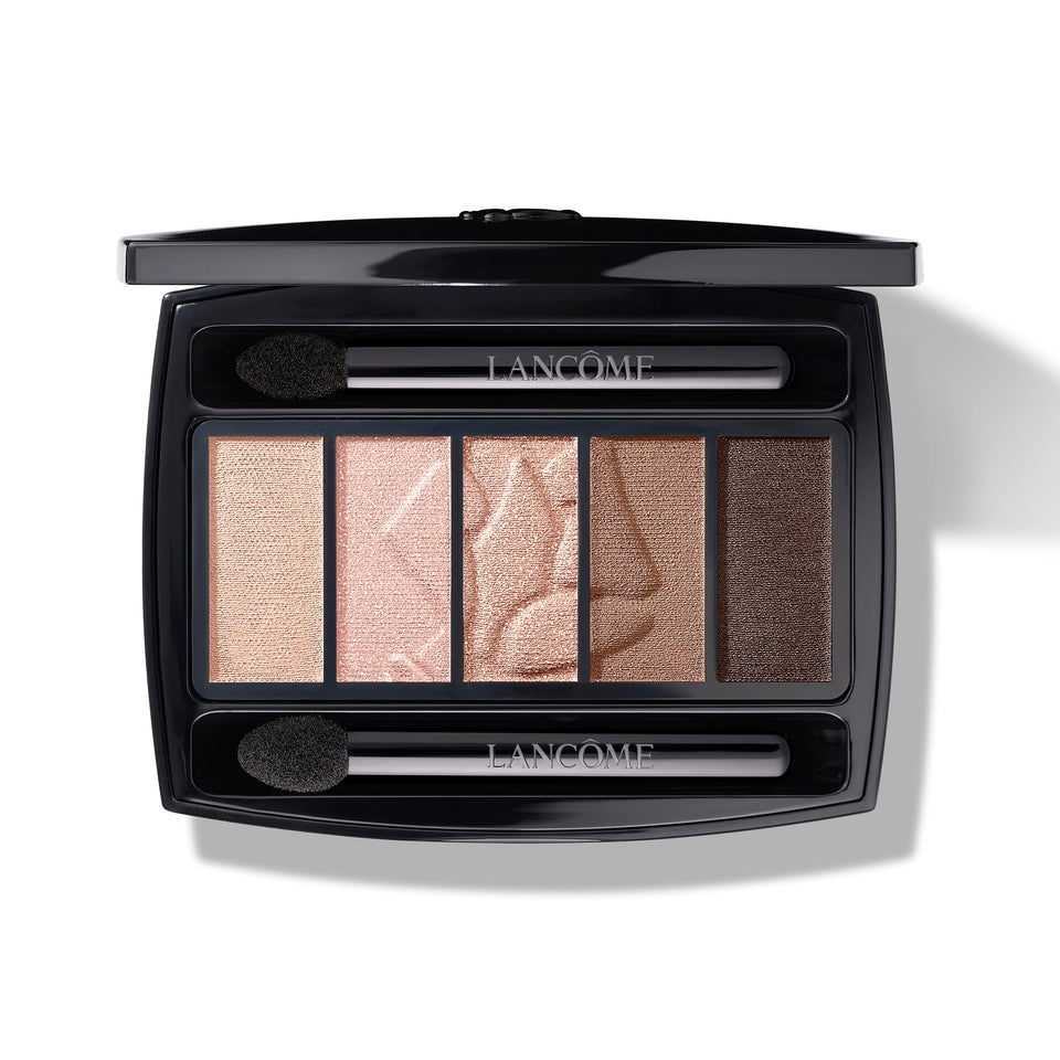 Lancôme Hypnôse palette front view showing five shades and compact design benefit