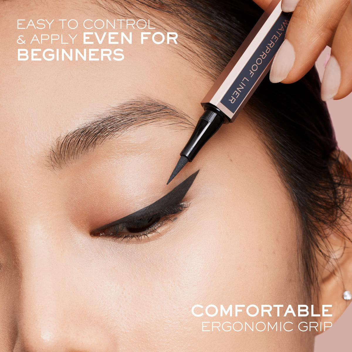 Lancôme eyeliner applied on eye demonstrating precise lash-line definition and impact