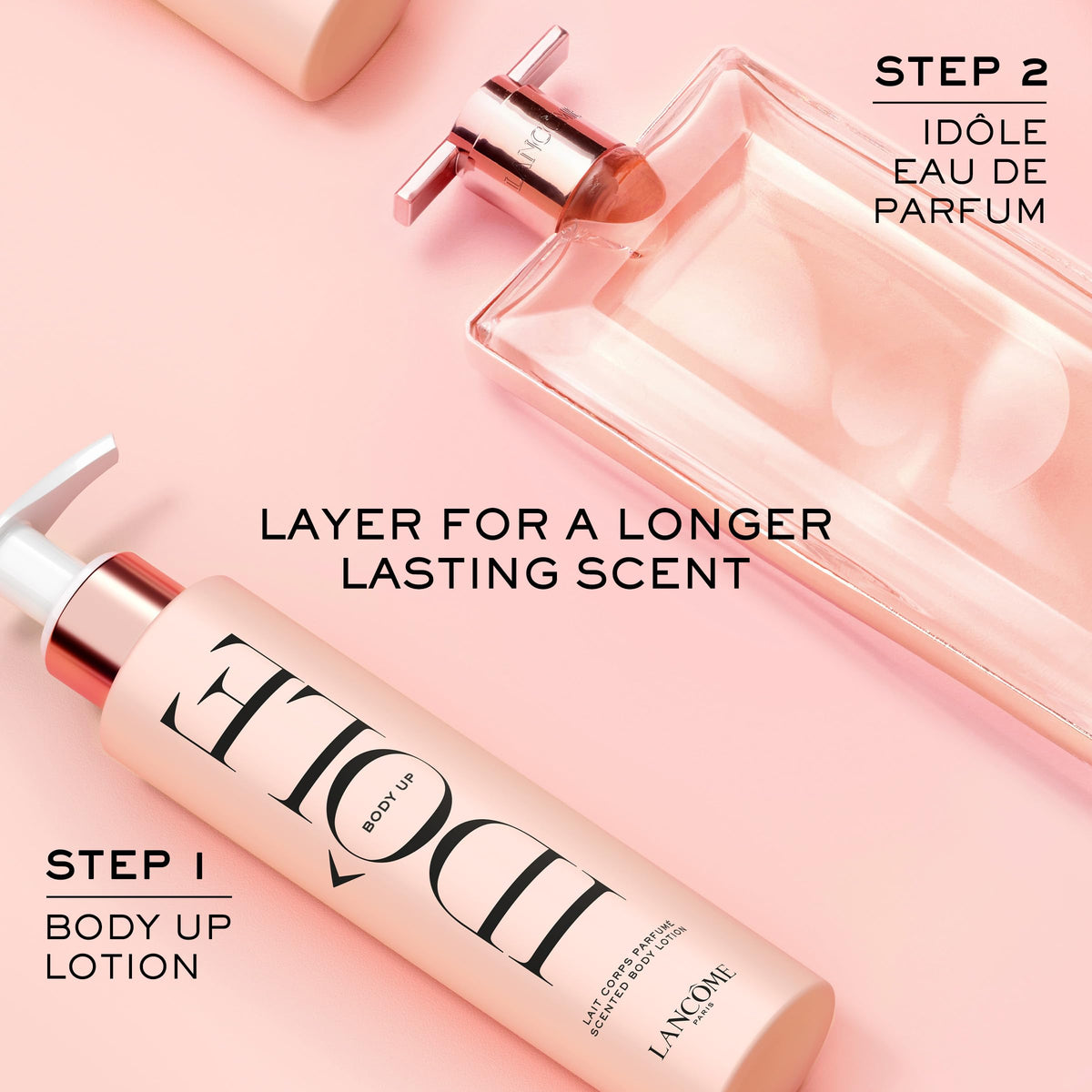 Lancôme Idôle label detail focusing on product name and scent identity