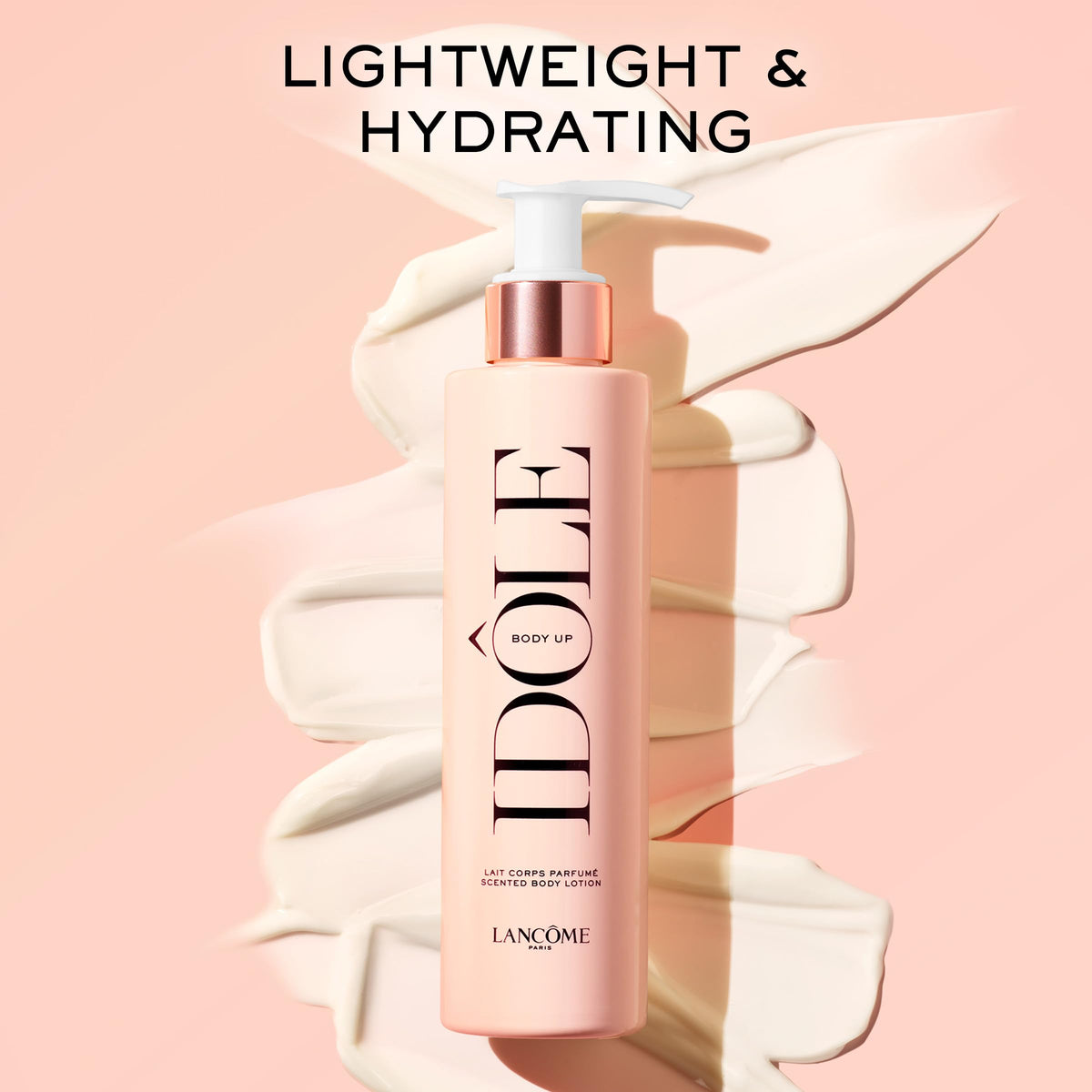 Lancôme Idôle pump close-up demonstrating easy dispensing and controlled use