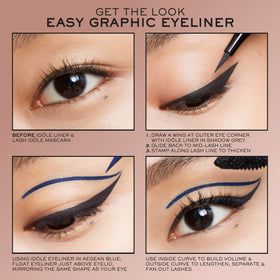 Lancôme liner with water droplets demonstrating waterproof hold and lasting wear