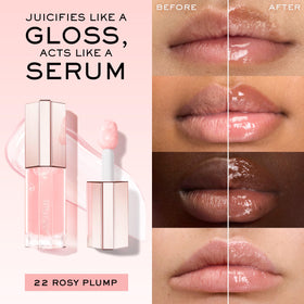 Lancôme JuicyTreat jumbo applicator close-up demonstrating even coverage benefit