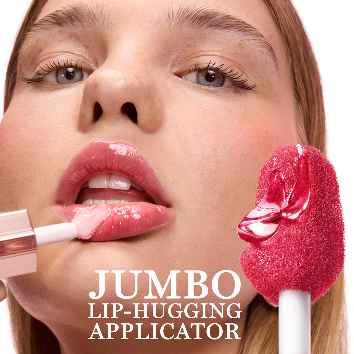 Lancôme JuicyTreat shade 22 Rosy Plump swatch illustrating rosy tint and shine