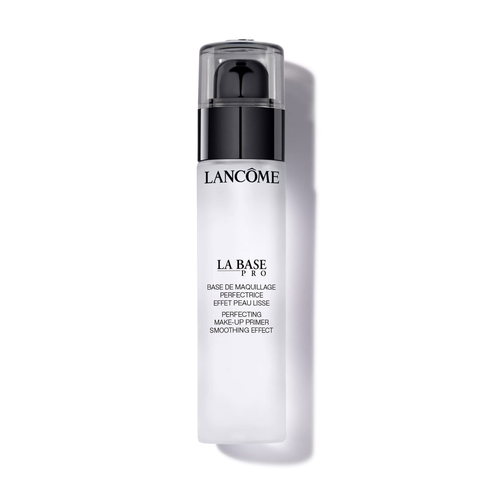 Lancôme bottle front packaging showing sleek primer and brand polish