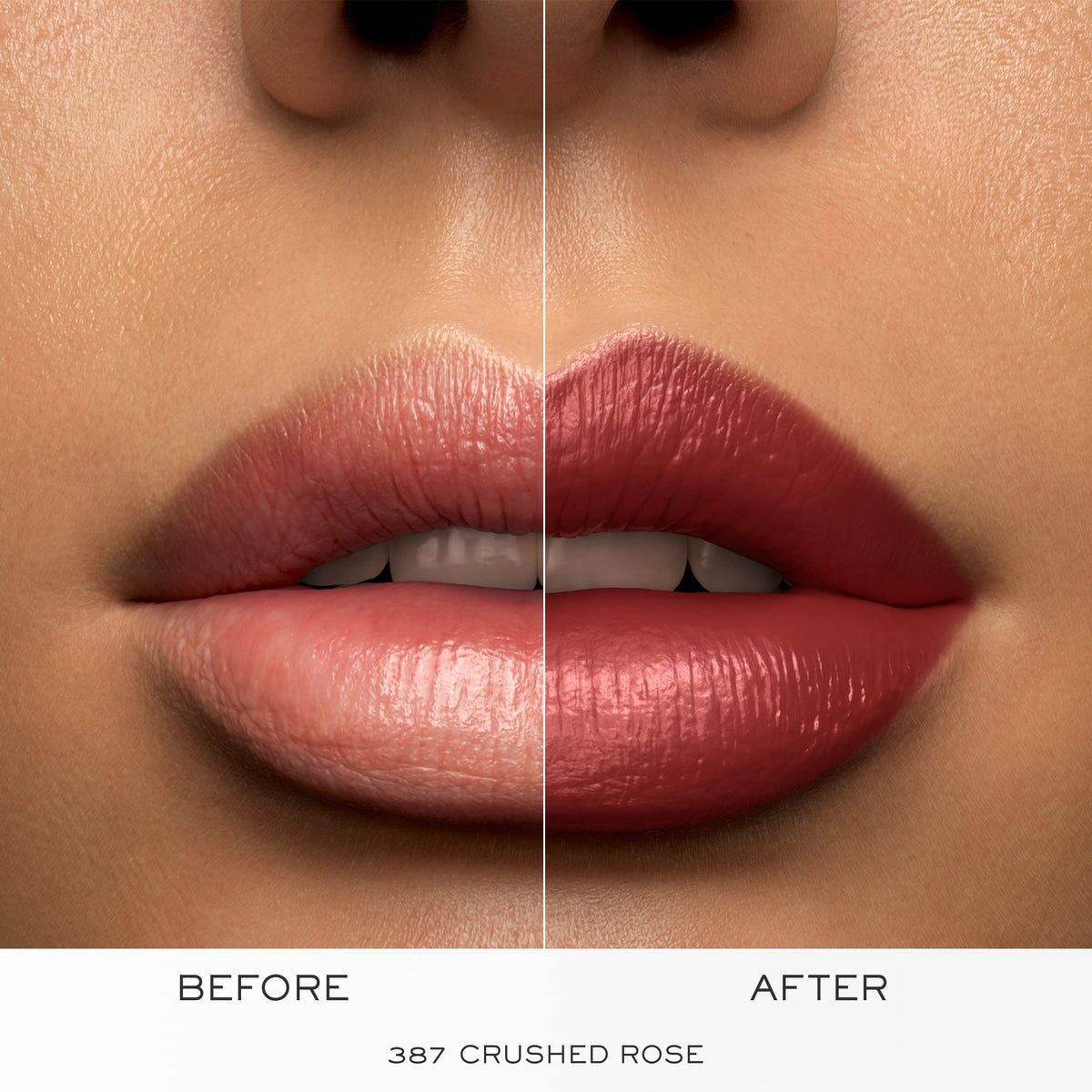 Lancôme lipstick held in hand to show scale and portable, everyday use