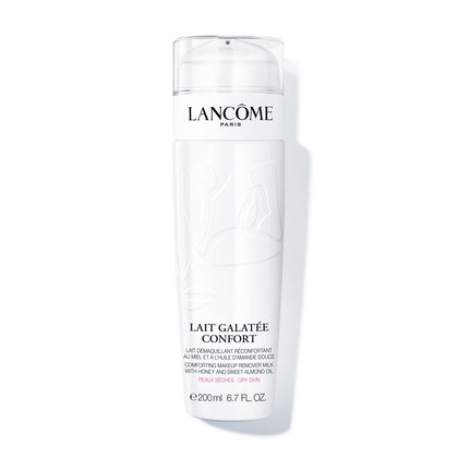 Lancôme Lait Galatée Confort front bottle shot showing packaging and calming formula benefits
