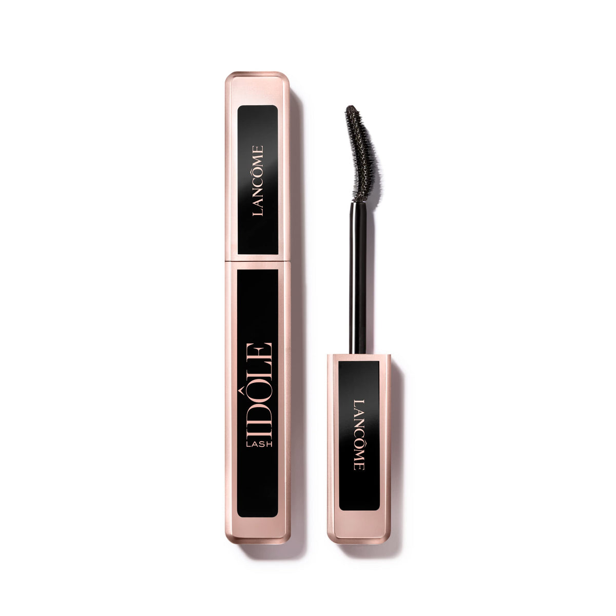 Lancôme front packaging showing sleek black tube and label, conveys premium appeal