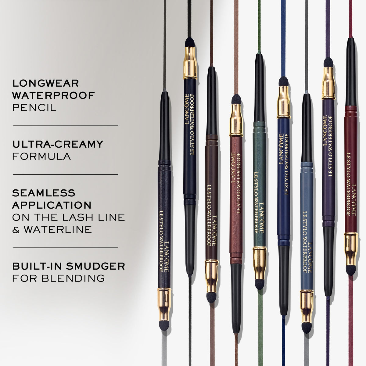 Lancôme close-up of creamy pencil tip showing smooth texture and rich pigment