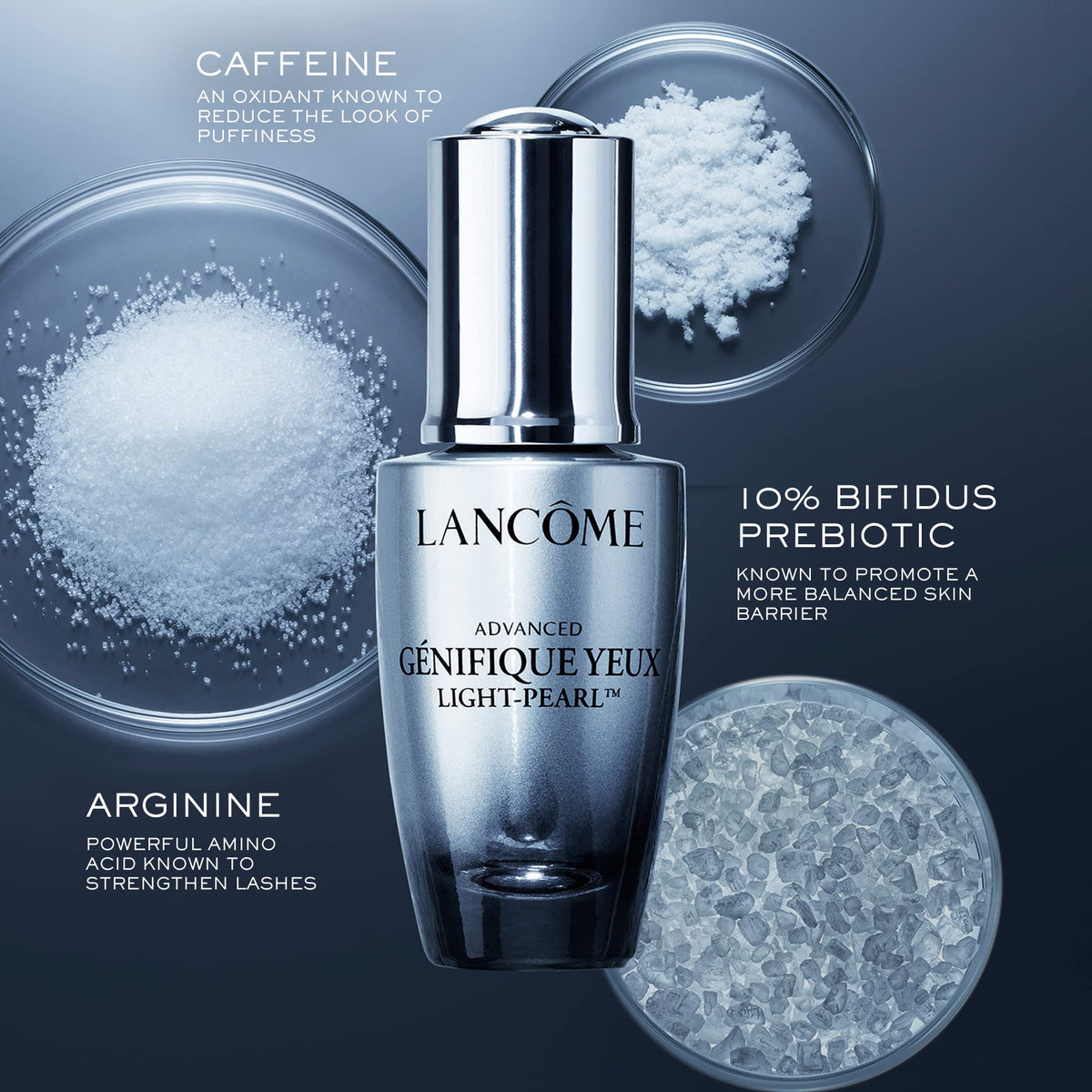 Lancôme serum texture on skin displaying lightweight finish for quick absorption benefit