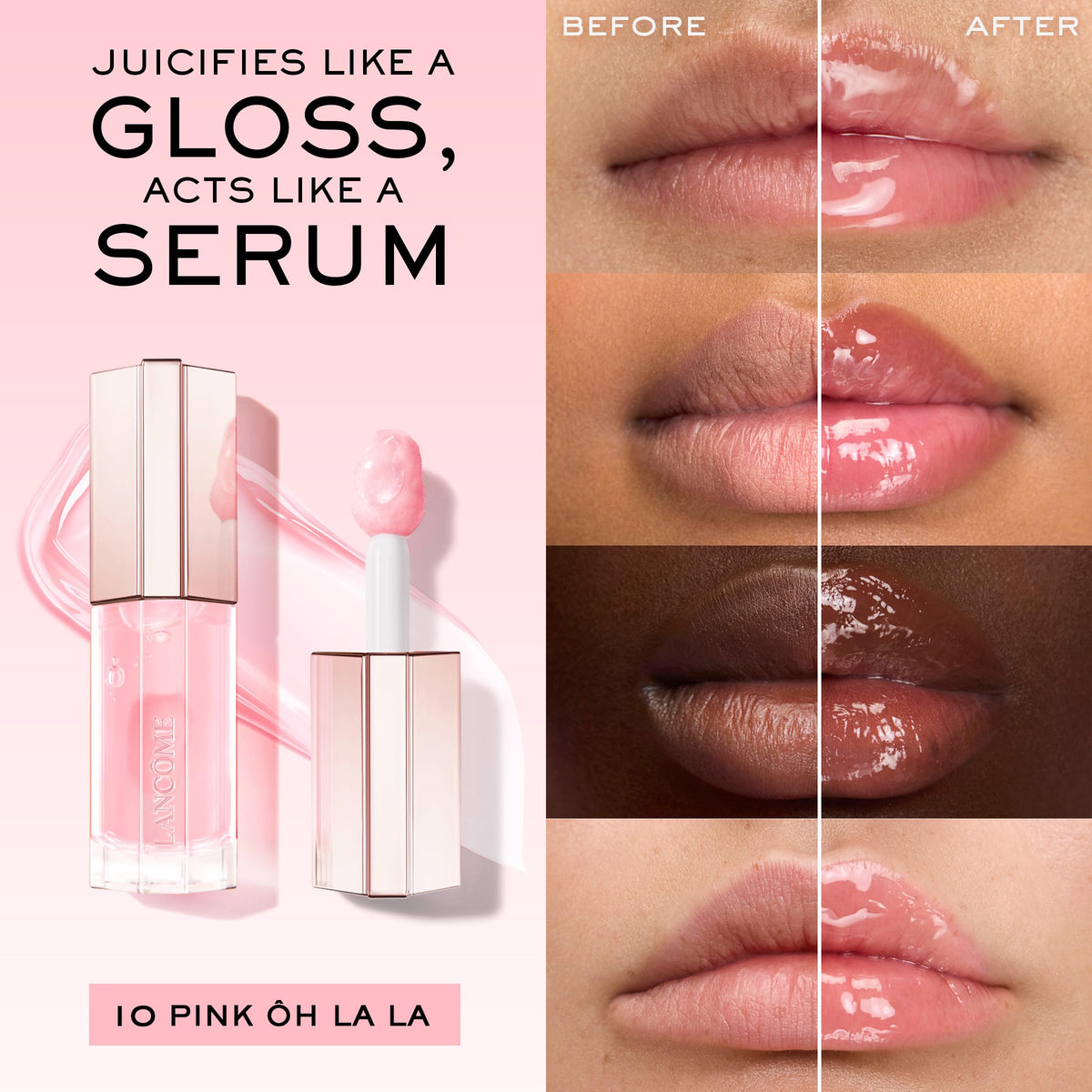 Lancôme close-up of large applicator demonstrating smooth, even coverage