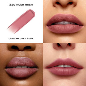 Lancôme lipstick bullet close-up highlighting precise petal-shaped tip