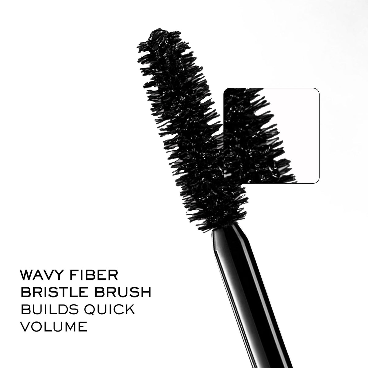 Lancôme mascara applied on model lashes showing false‑lash effect benefit