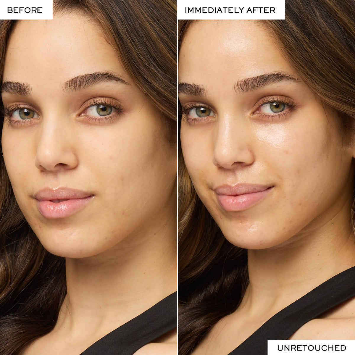 Lancôme ingredient display with hyaluronic acid and linseed extract benefits