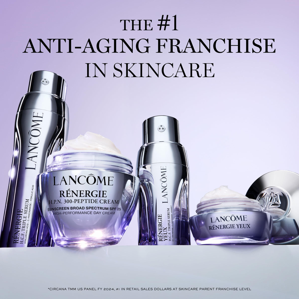 Lancôme cream applied to hand demonstrating coverage, shows easy application