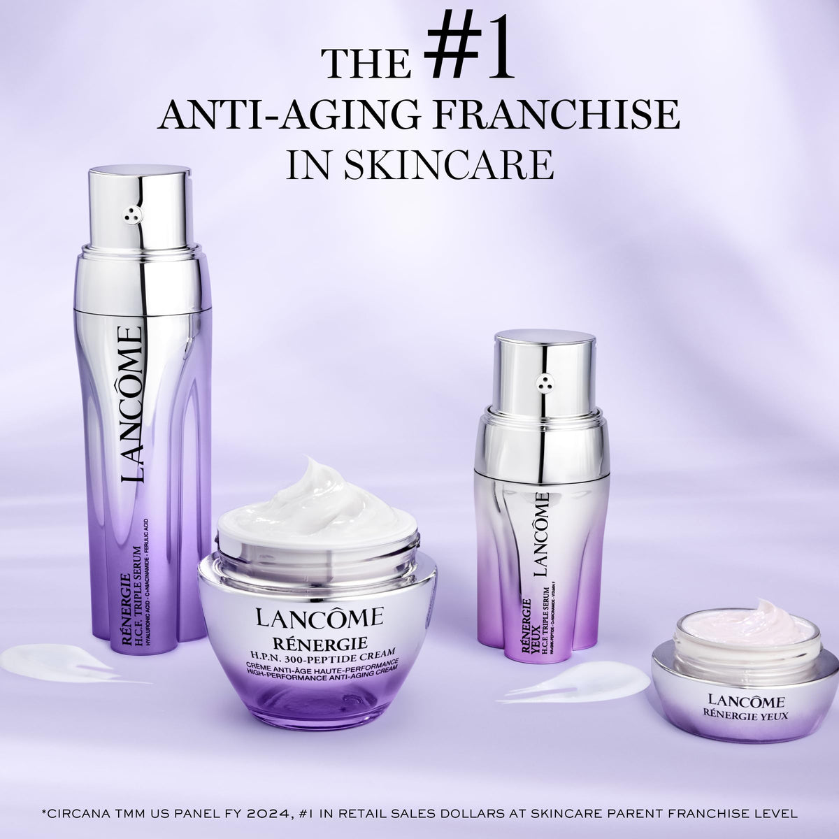 Lancôme jar staged in bathroom for everyday skincare routine appeal
