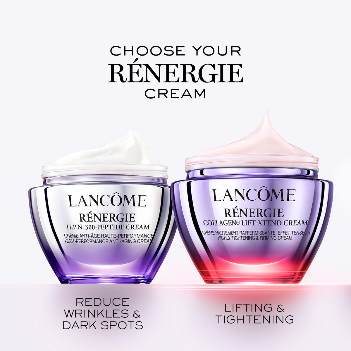 Lancôme on bathroom vanity in lifestyle setting showing daily routine benefit integration