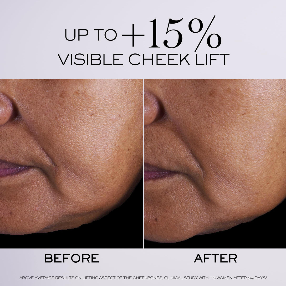 Lancôme close-up texture showing thread-like cream and even spread benefit for lifting