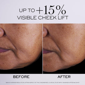 Lancôme close-up texture showing thread-like cream and even spread benefit for lifting
