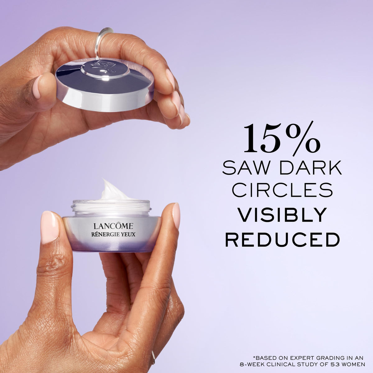 Lancôme cream texture close-up highlighting hydrating hyaluronic gel-cream feel