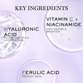 Lancôme before and after concept illustrating improved texture and reduced discoloration benefit