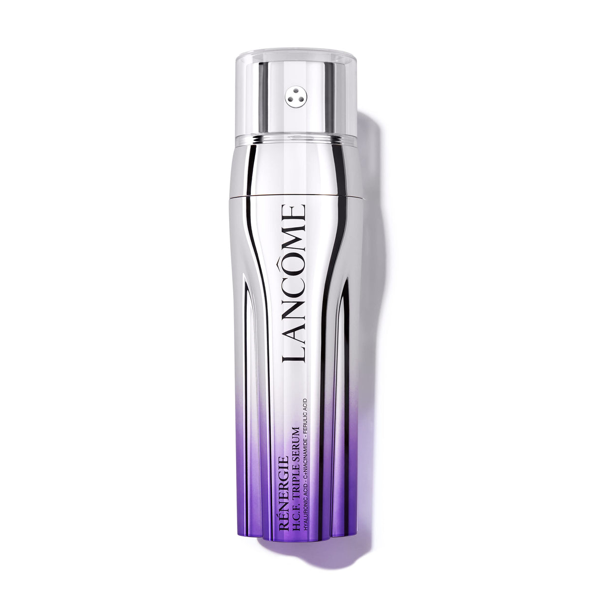 Lancôme front packaging showing elegant serum bottle and premium branding benefit: visual trust