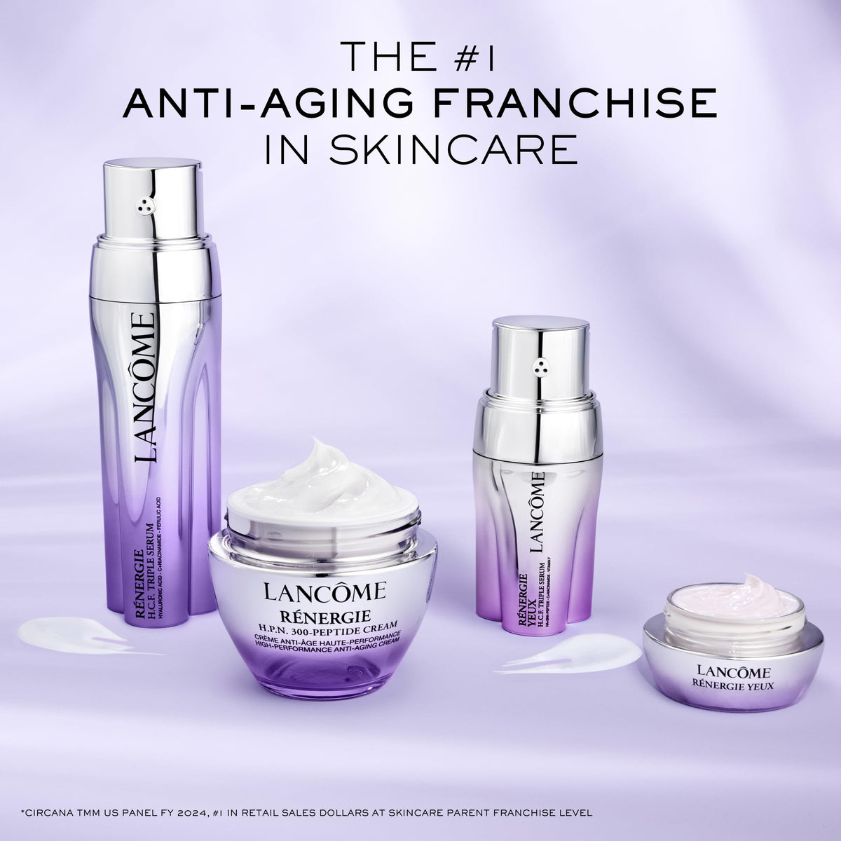 Lancôme Rénergie H.P.N on bathroom counter in routine setting showing daily use benefit