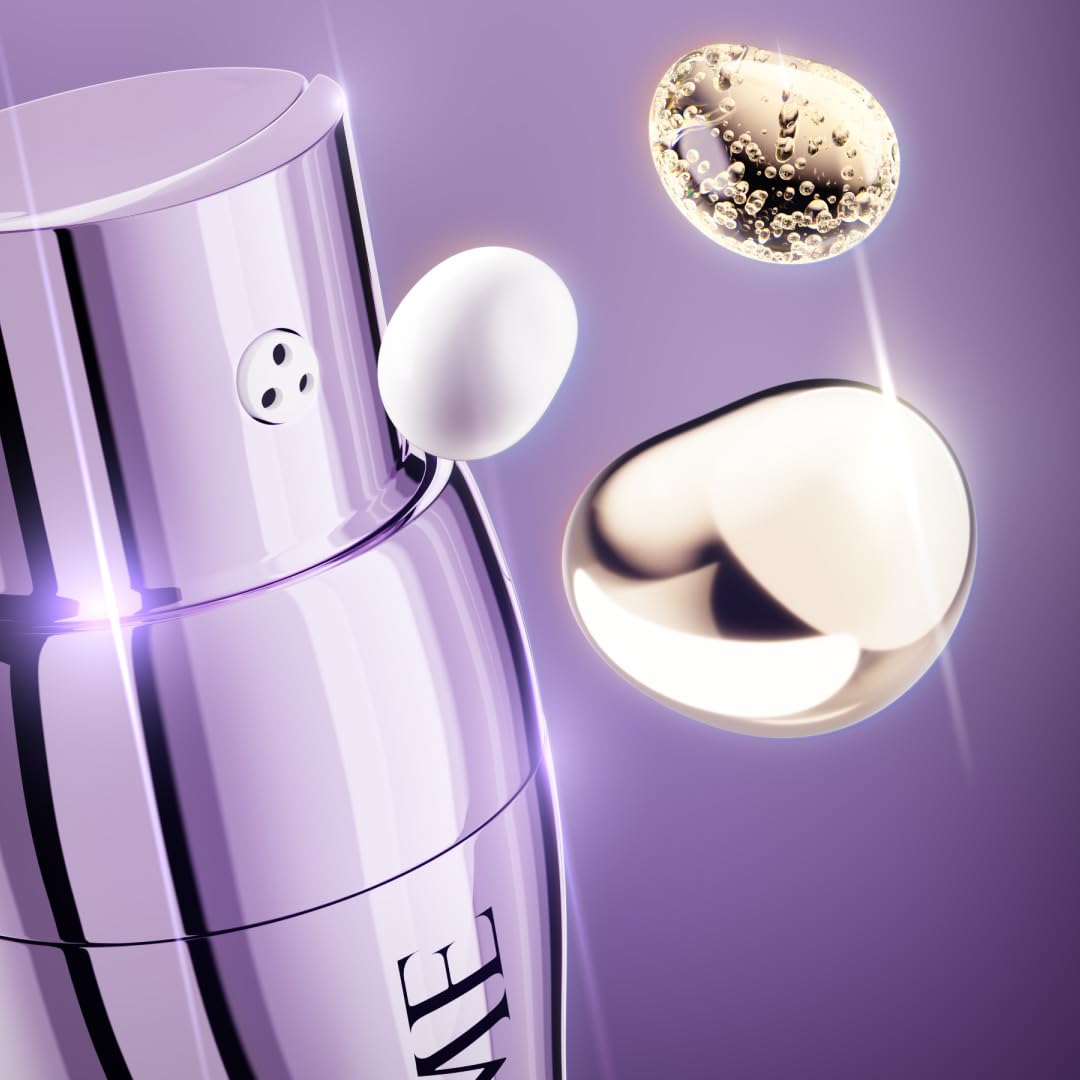 Lancôme serum in a nighttime routine setting suggesting evening use
