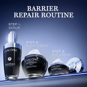Lancôme serum in clinic-like background conveying post-procedure suitability