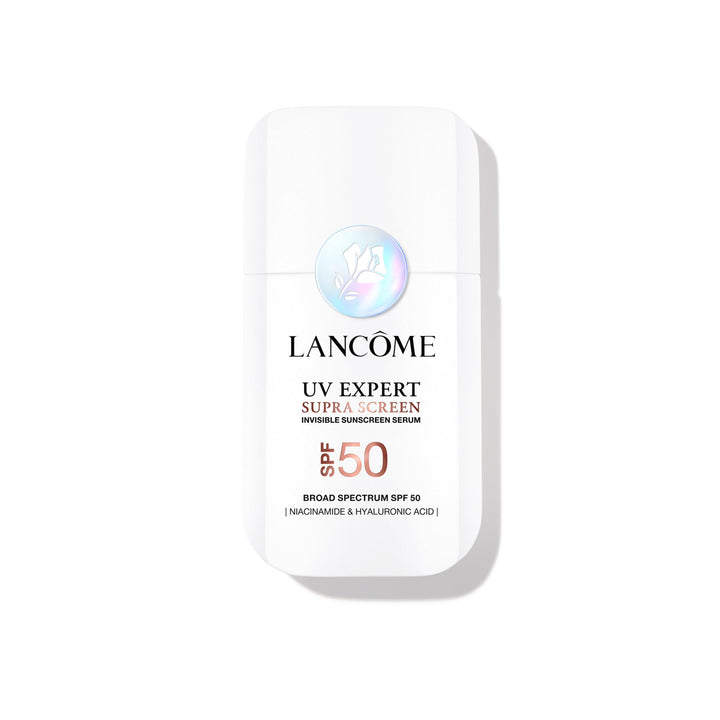 Lancôme front packaging showing SPF 50+ protection and serum benefits