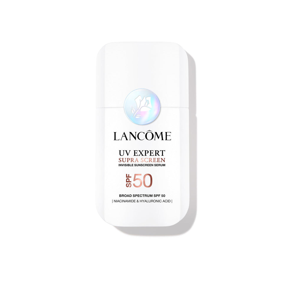 Lancôme front packaging showing SPF 50+ protection and serum benefits